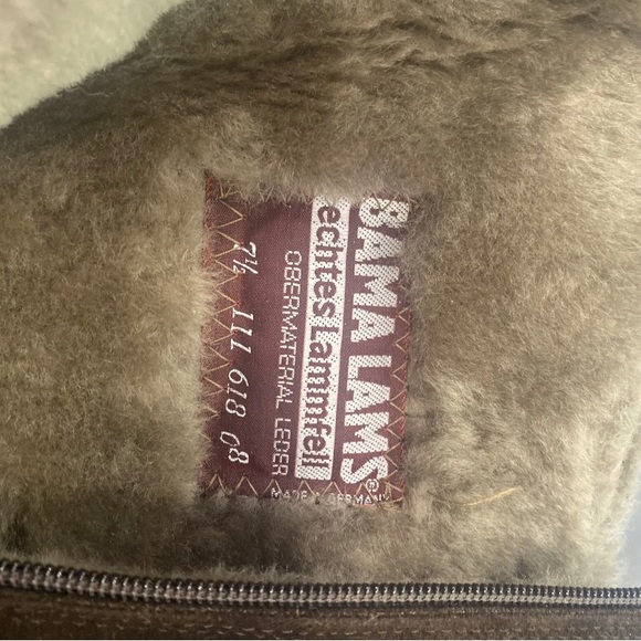 Bama Lams Echtes Lammfell Brown Suede With Sheepskin Lining Sz 9 Boot Zipper Vtg - Picture 9 of 12